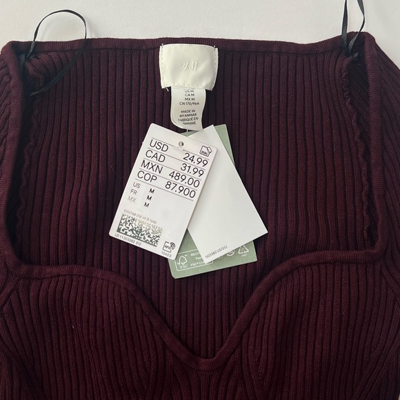 H&M Burgundy Ribbed Knit Sweater - Picture 6 of 6